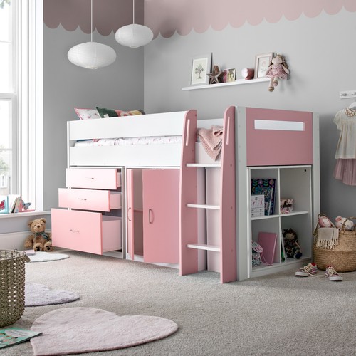 Lacy pink storage mid sleeper - pink,