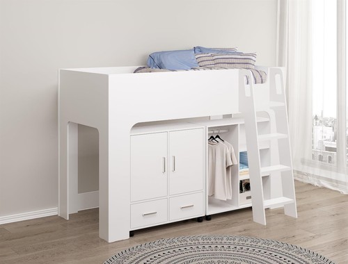 White wood finish mid sleeper - wood,